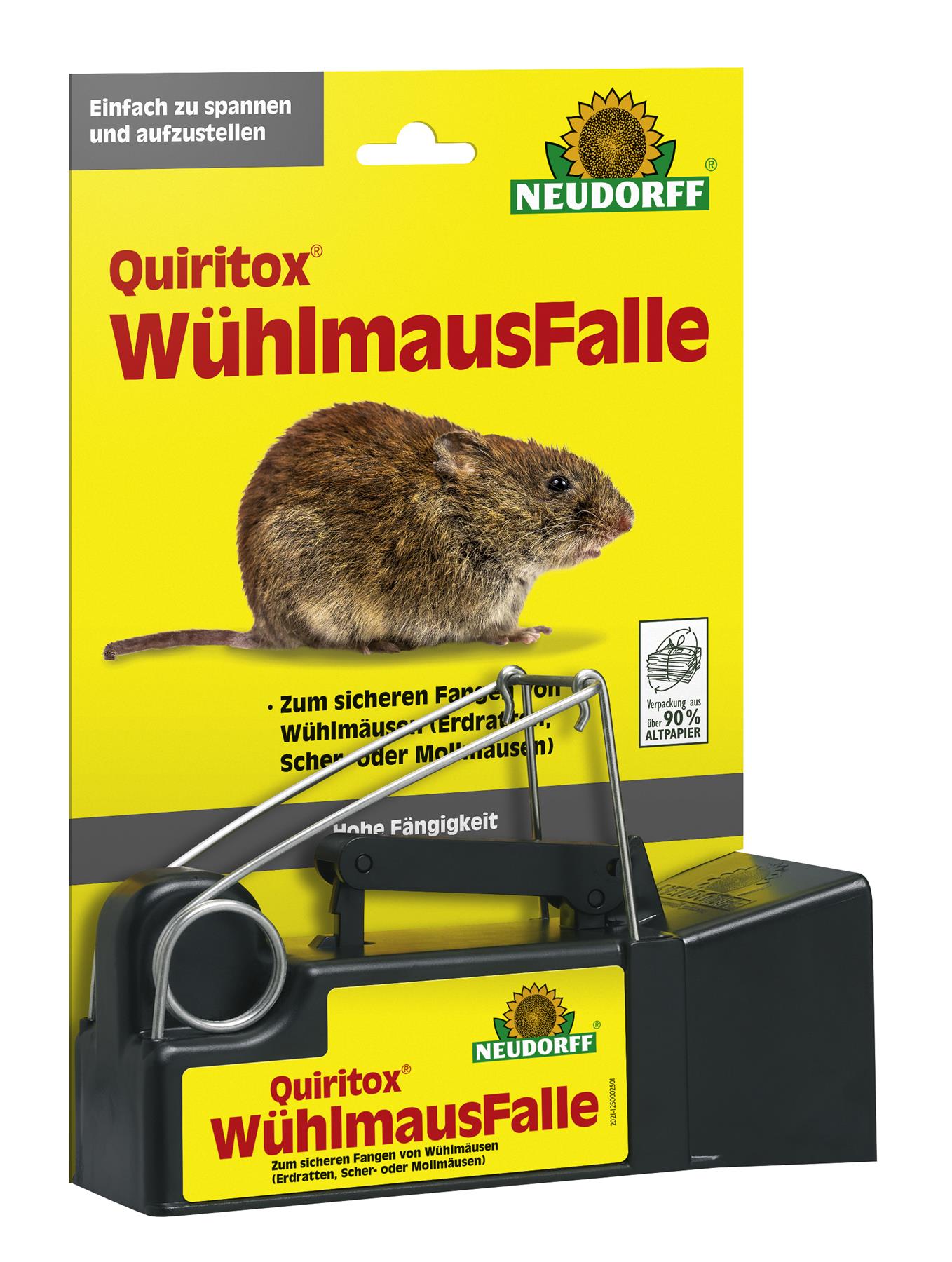 Sugan / Quiritox Wühlmaus Falle zum Fangen von Wühlmäusen, Erdratten Scher- oder Mollmäusen
