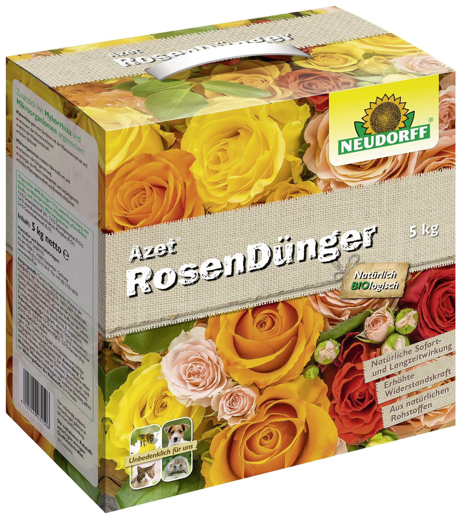 4,39 €/kg Azet RosenDünger auch für Stauden u. Blühpflanzen mit Langzeitwirkung 5 kg Faltschachtel