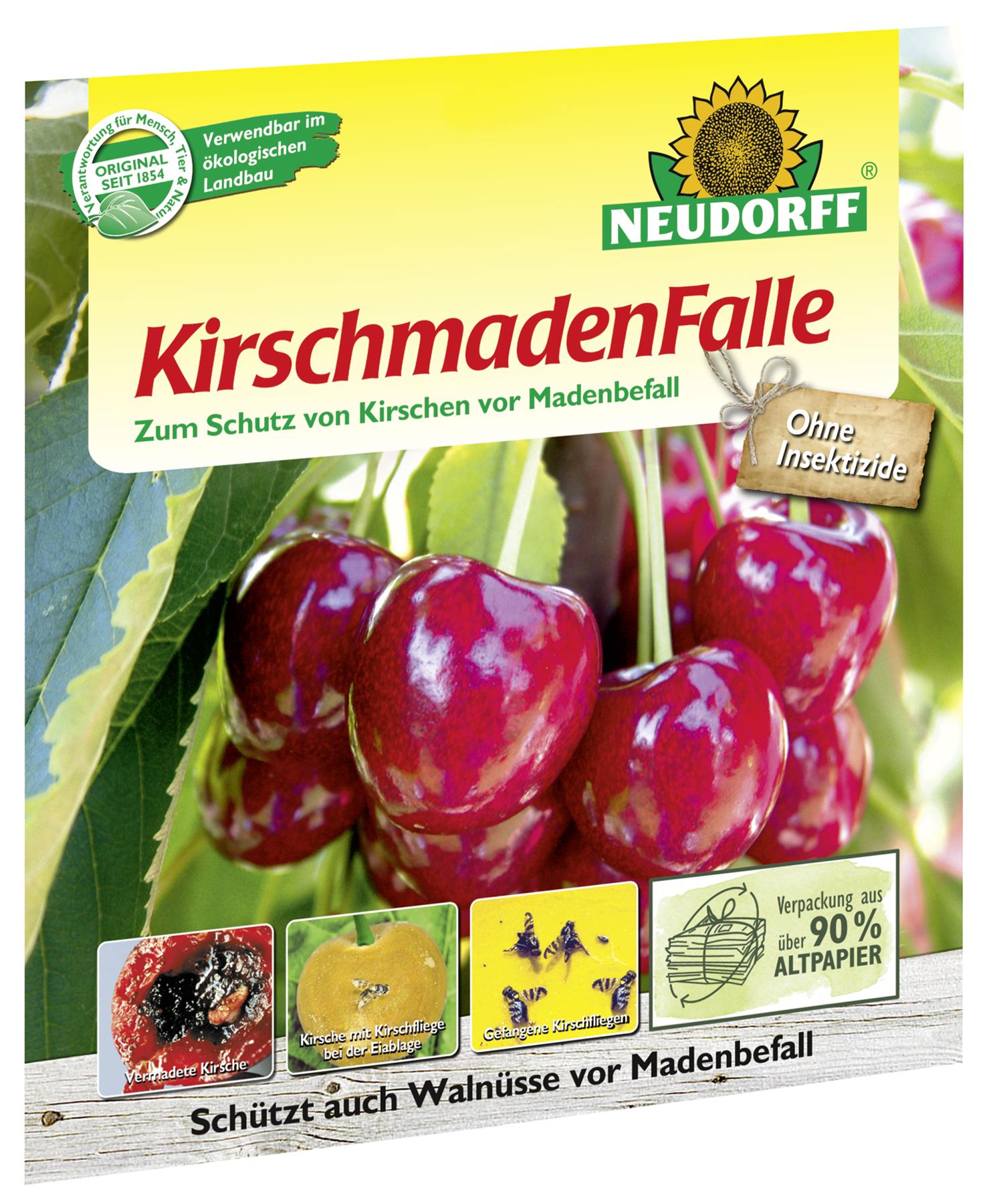 Neudorff Kirschmadenfalle insektizdfrei Gelbtafel 7 beleimte Fallen gegen Madenbefall im Set