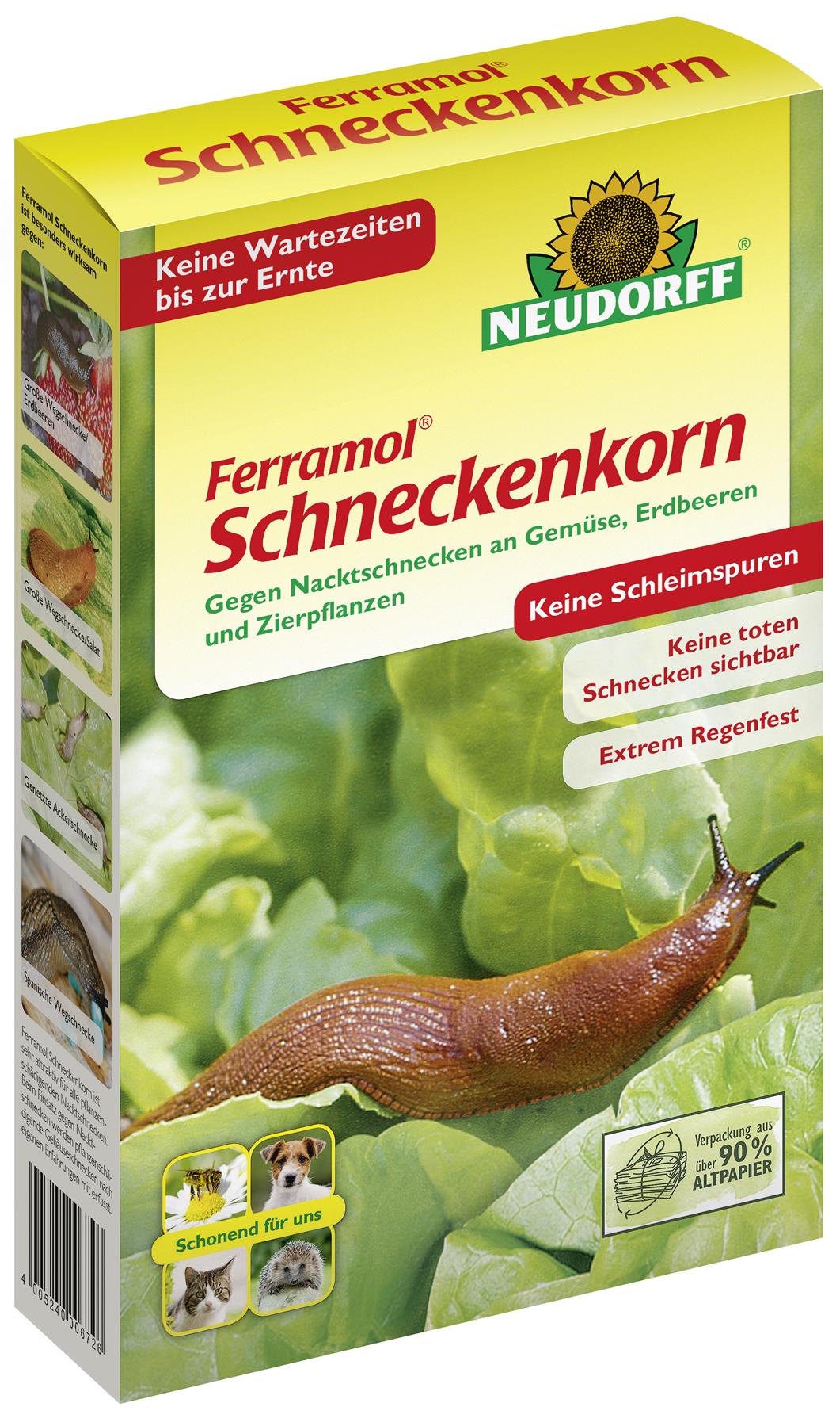 Neudorff Ferramol Schneckenkorn gegen Nacktschnecken, Eisenverbindung als Wirkstoff, 1 Kg Packung