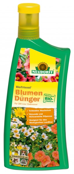 Neudorff BioTrissol Plus BlumenDünger, organischer NPK-Flüssigdünger, 1 Liter Flasche