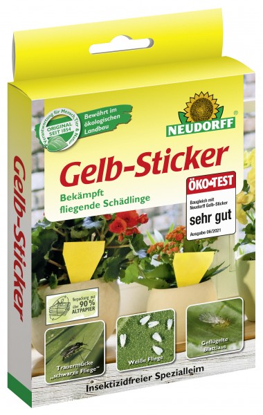 Gelb-Sticker gegen fliegende Schädlinge insektizidfreie Bekämpfung 10 Sticker in Schachtel
